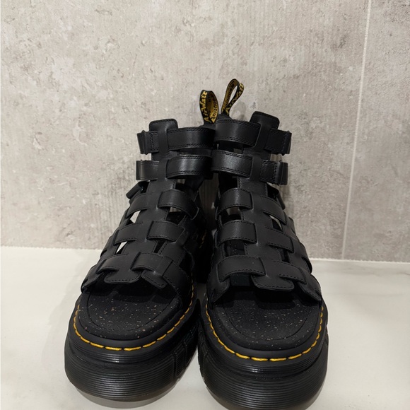 Dr. Martens RICKI NAPPA LUX LEATHER PLATFORM GLADIATOR SANDALS - Picture 3 of 7